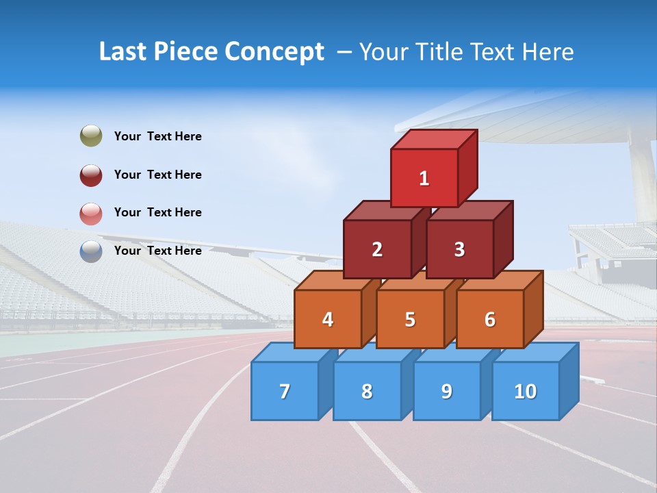 Running Tracks In An Empty Stadium PowerPoint Template