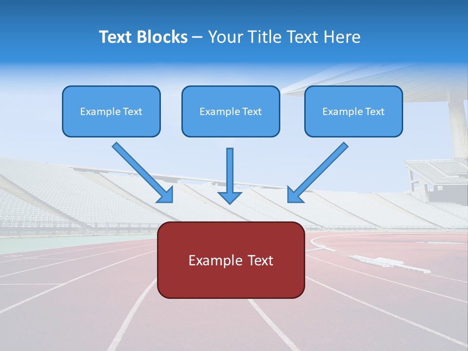 Running Tracks In An Empty Stadium PowerPoint Template