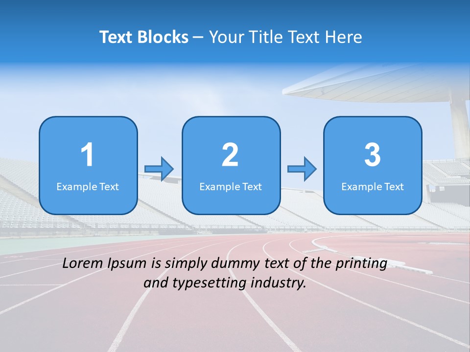 Running Tracks In An Empty Stadium PowerPoint Template