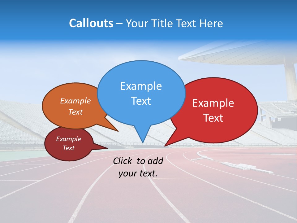 Running Tracks In An Empty Stadium PowerPoint Template