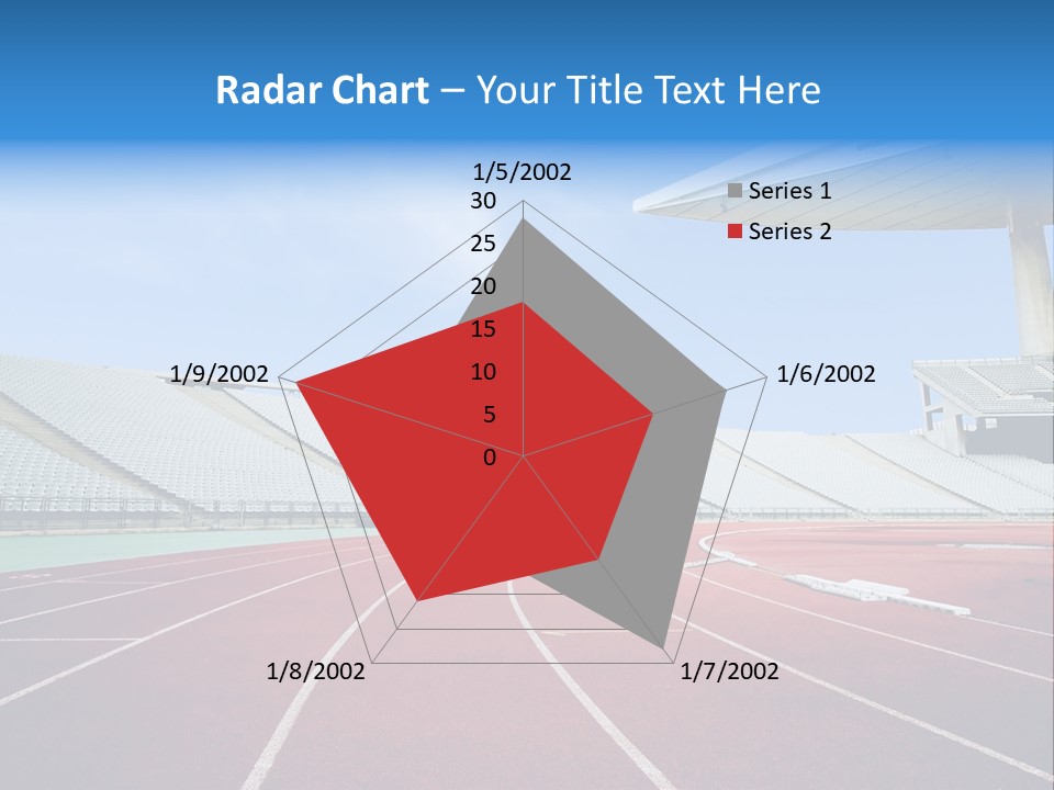 Running Tracks In An Empty Stadium PowerPoint Template