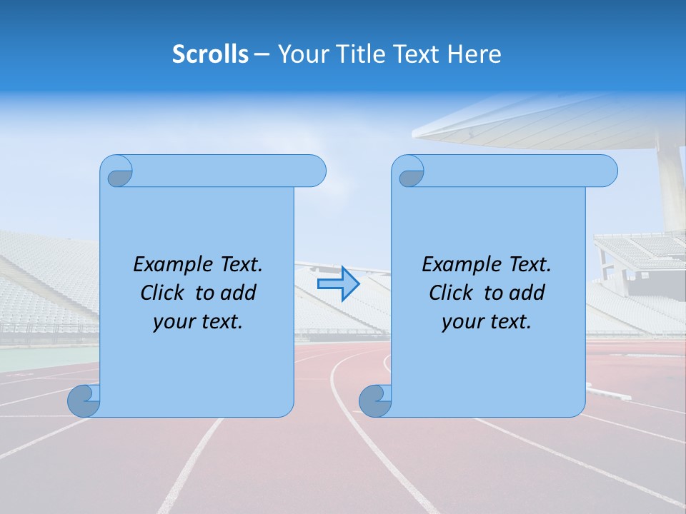 Running Tracks In An Empty Stadium PowerPoint Template