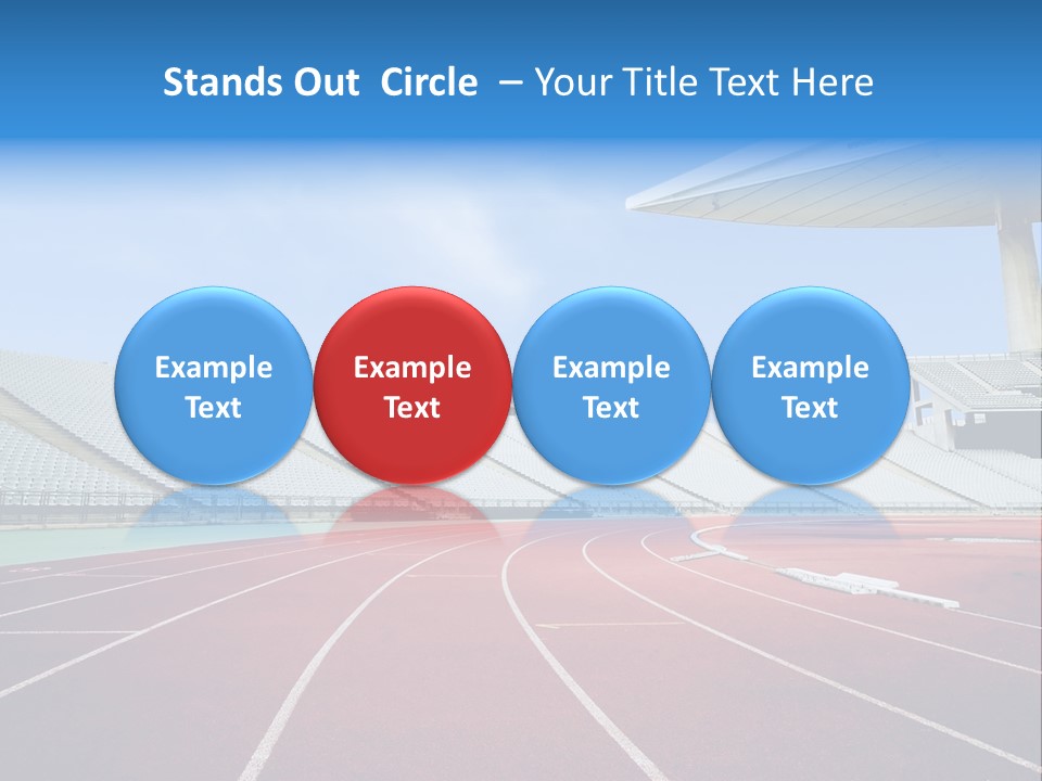 Running Tracks In An Empty Stadium PowerPoint Template