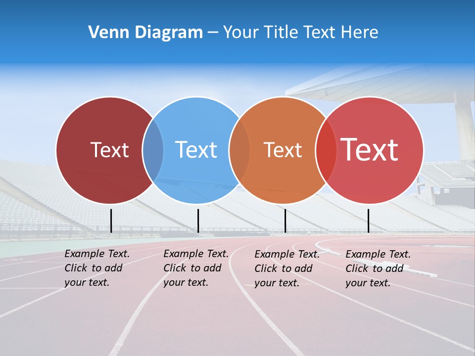 Running Tracks In An Empty Stadium PowerPoint Template
