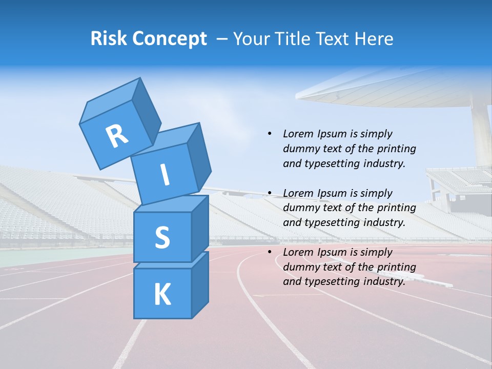 Running Tracks In An Empty Stadium PowerPoint Template