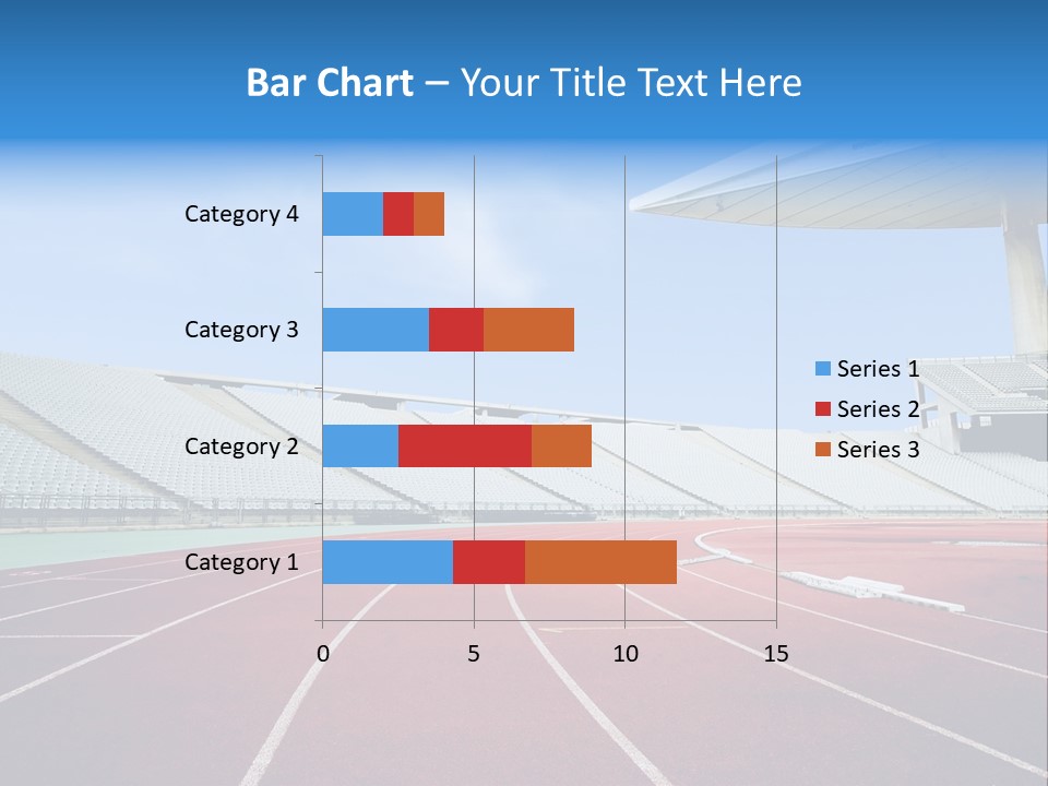 Running Tracks In An Empty Stadium PowerPoint Template