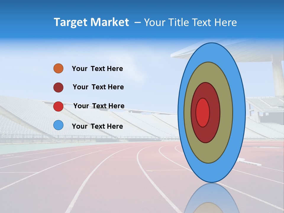 Running Tracks In An Empty Stadium PowerPoint Template