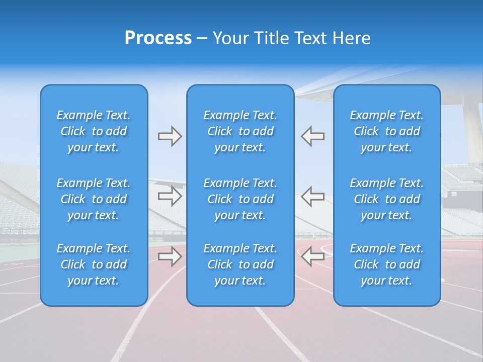 Running Tracks In An Empty Stadium PowerPoint Template