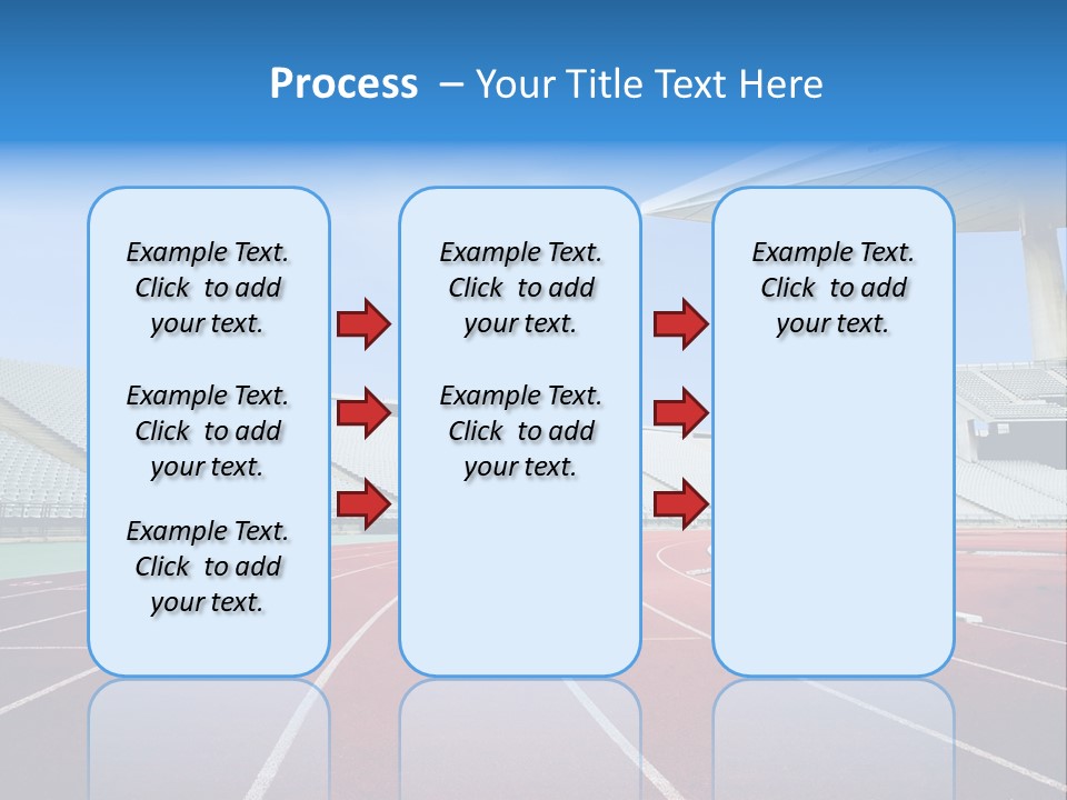 Running Tracks In An Empty Stadium PowerPoint Template