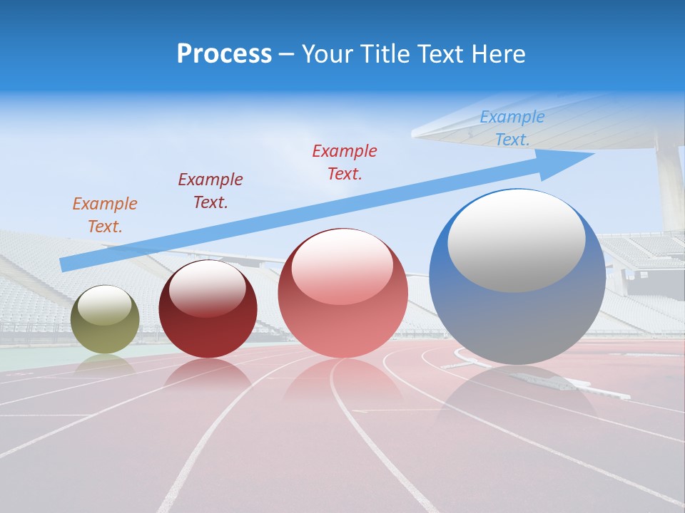 Running Tracks In An Empty Stadium PowerPoint Template