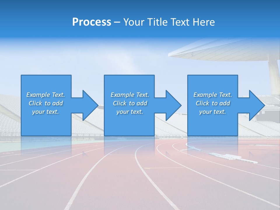 Running Tracks In An Empty Stadium PowerPoint Template