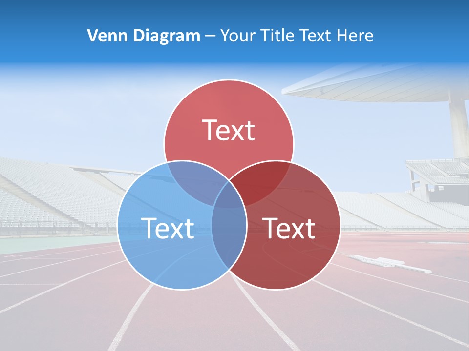 Running Tracks In An Empty Stadium PowerPoint Template