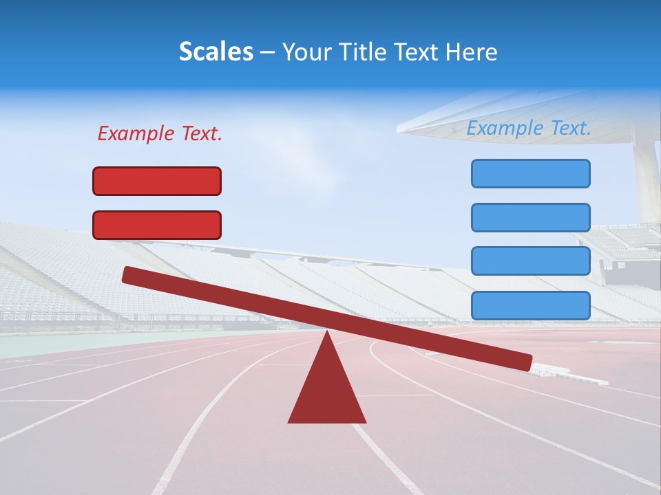 Running Tracks In An Empty Stadium PowerPoint Template