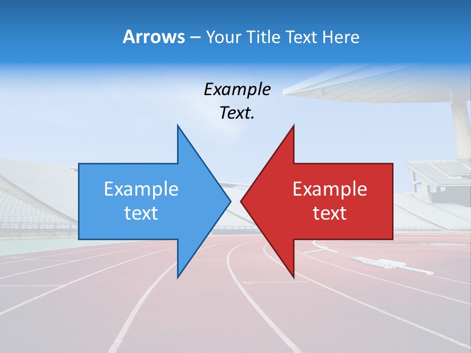 Running Tracks In An Empty Stadium PowerPoint Template