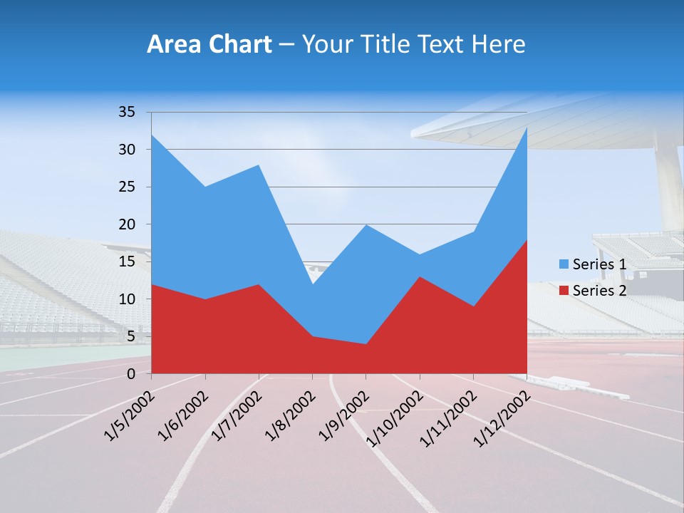 Running Tracks In An Empty Stadium PowerPoint Template