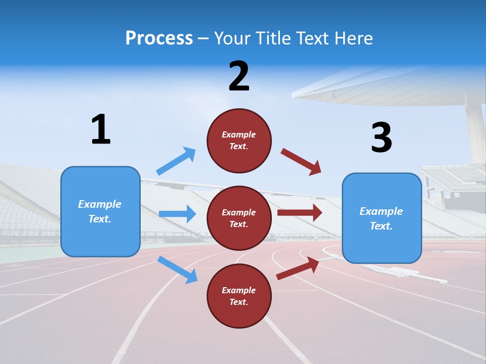 Running Tracks In An Empty Stadium PowerPoint Template