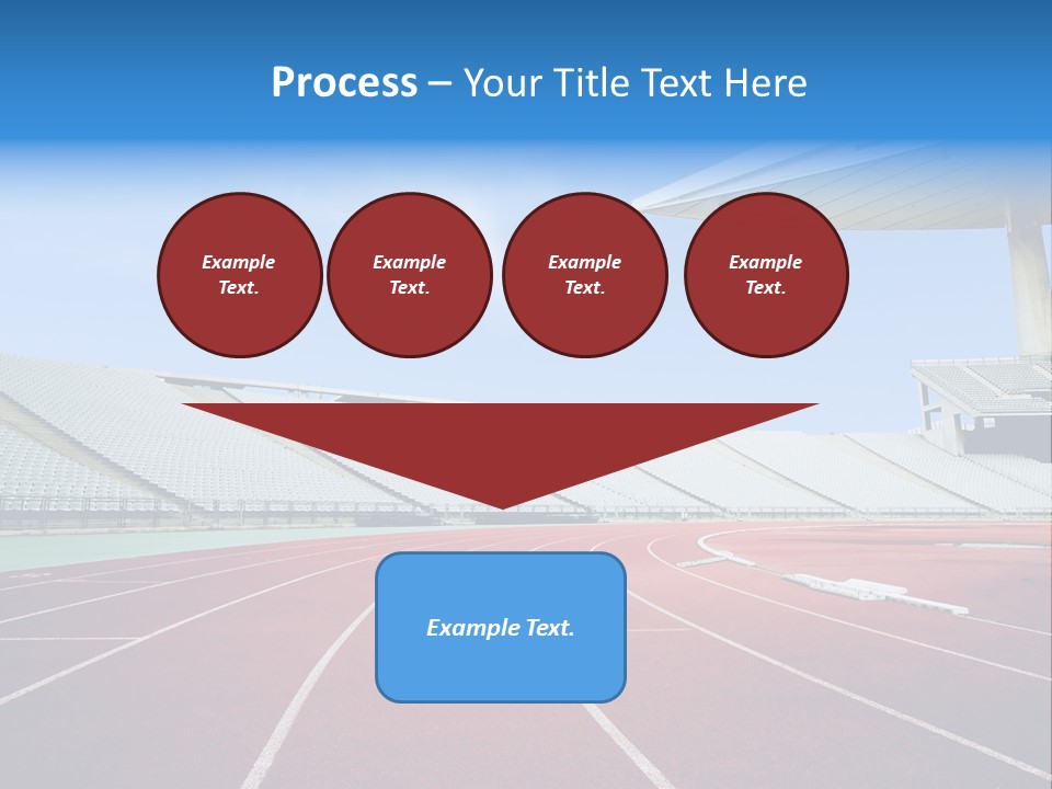 Running Tracks In An Empty Stadium PowerPoint Template