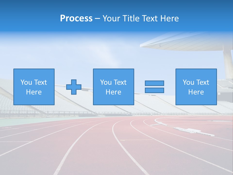 Running Tracks In An Empty Stadium PowerPoint Template