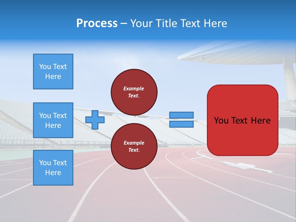 Running Tracks In An Empty Stadium PowerPoint Template