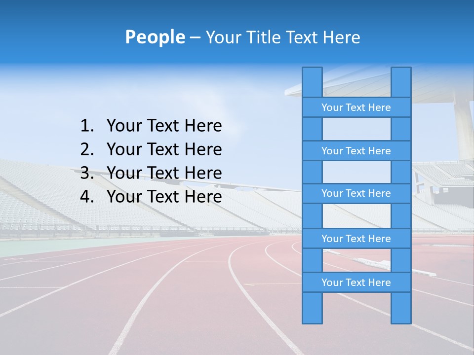 Running Tracks In An Empty Stadium PowerPoint Template