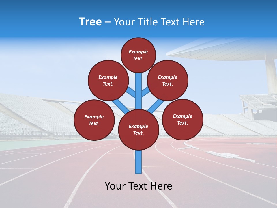 Running Tracks In An Empty Stadium PowerPoint Template