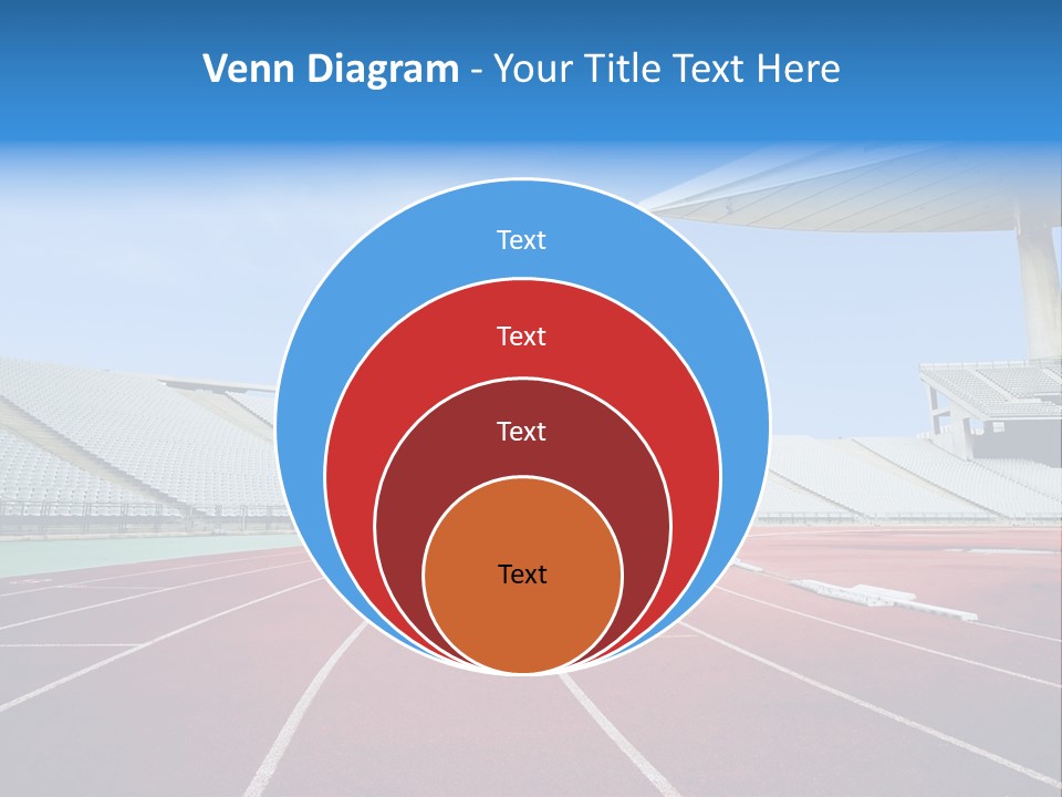 Running Tracks In An Empty Stadium PowerPoint Template
