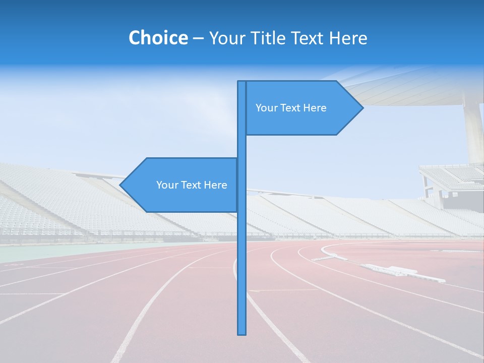 Running Tracks In An Empty Stadium PowerPoint Template