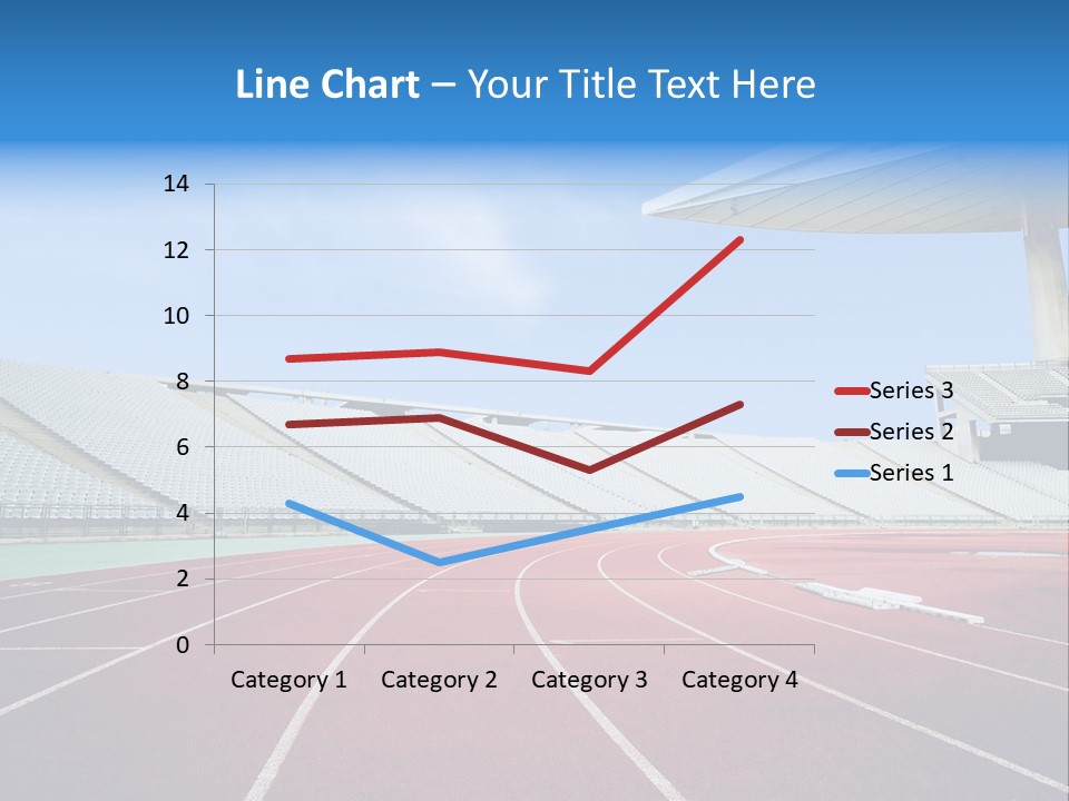 Running Tracks In An Empty Stadium PowerPoint Template