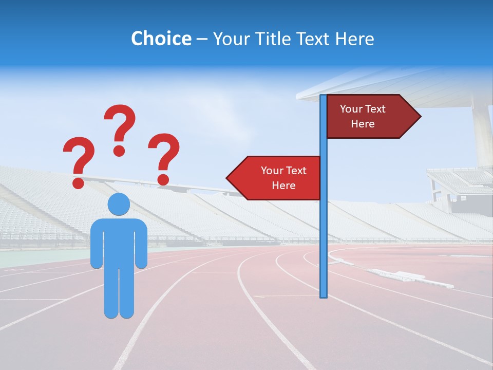 Running Tracks In An Empty Stadium PowerPoint Template