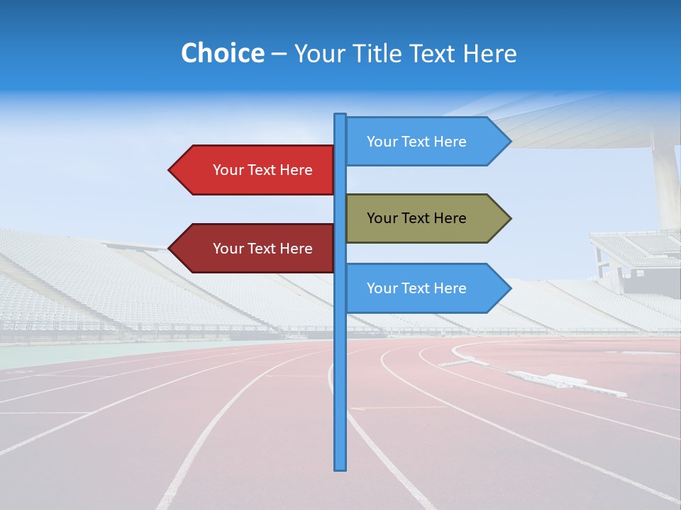 Running Tracks In An Empty Stadium PowerPoint Template