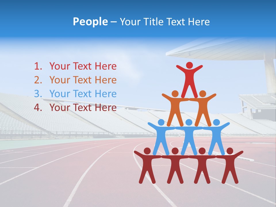 Running Tracks In An Empty Stadium PowerPoint Template