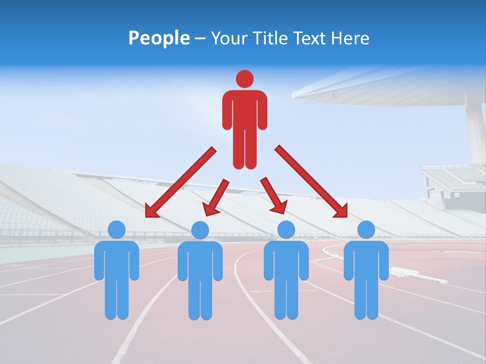 Running Tracks In An Empty Stadium PowerPoint Template