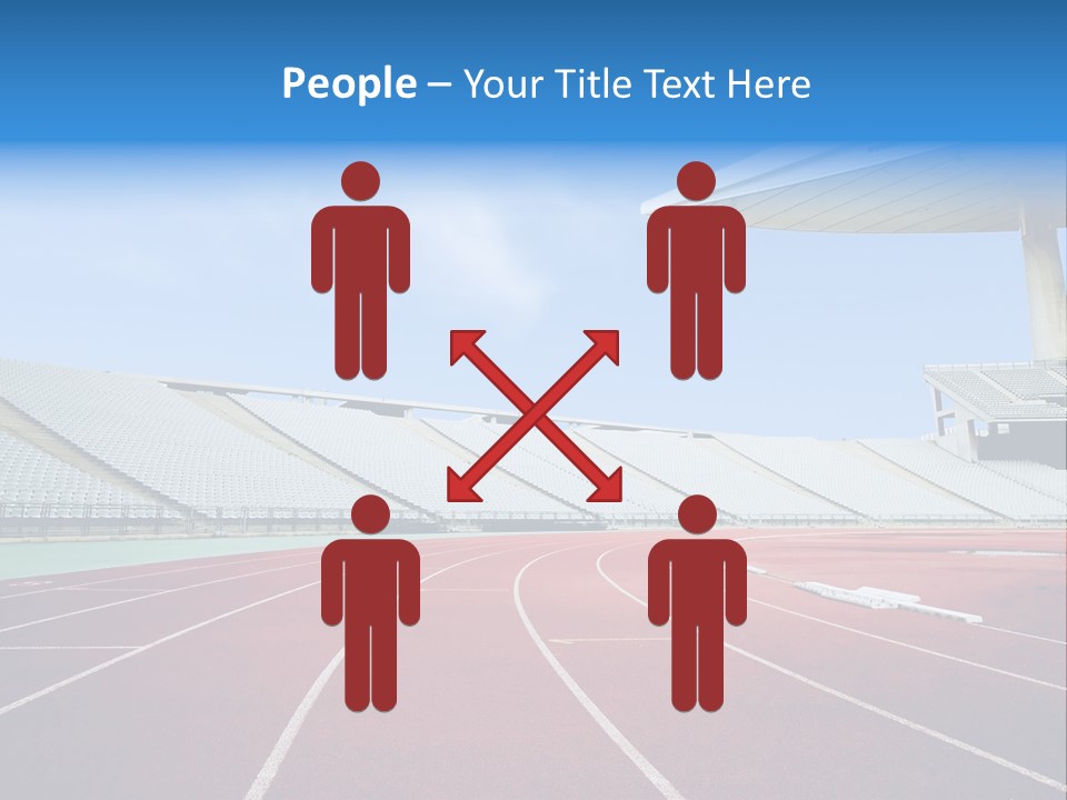 Running Tracks In An Empty Stadium PowerPoint Template
