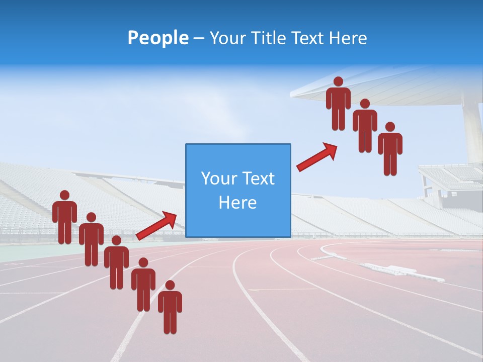 Running Tracks In An Empty Stadium PowerPoint Template