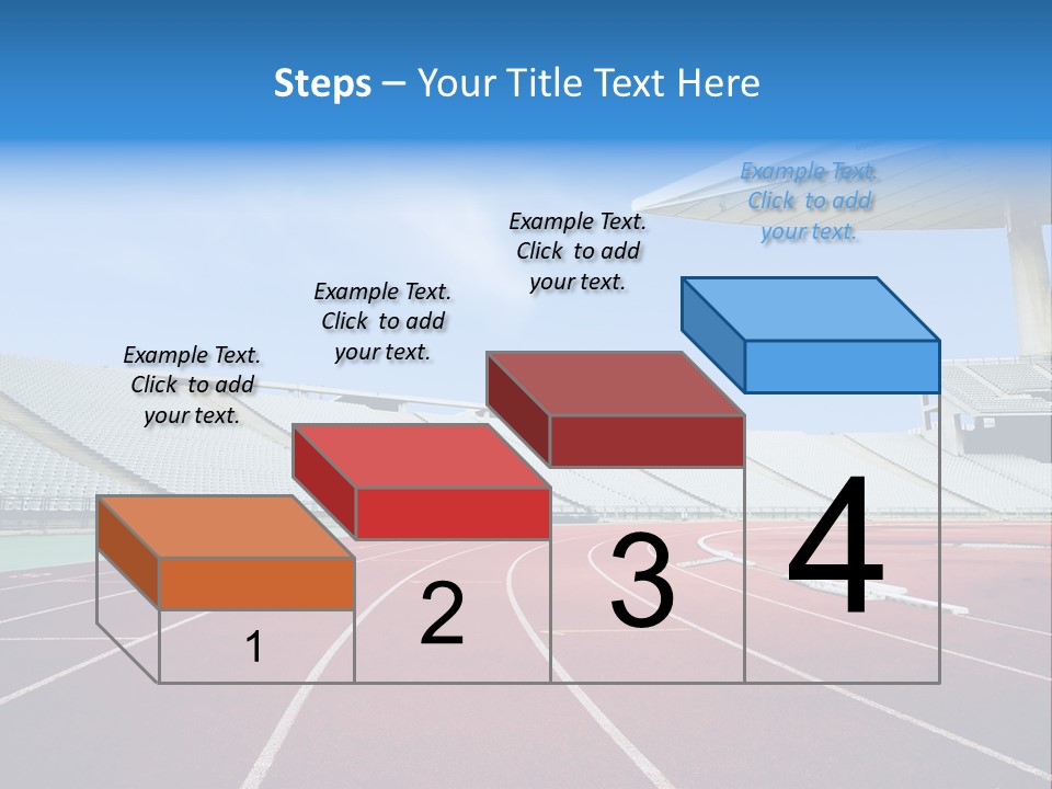 Running Tracks In An Empty Stadium PowerPoint Template