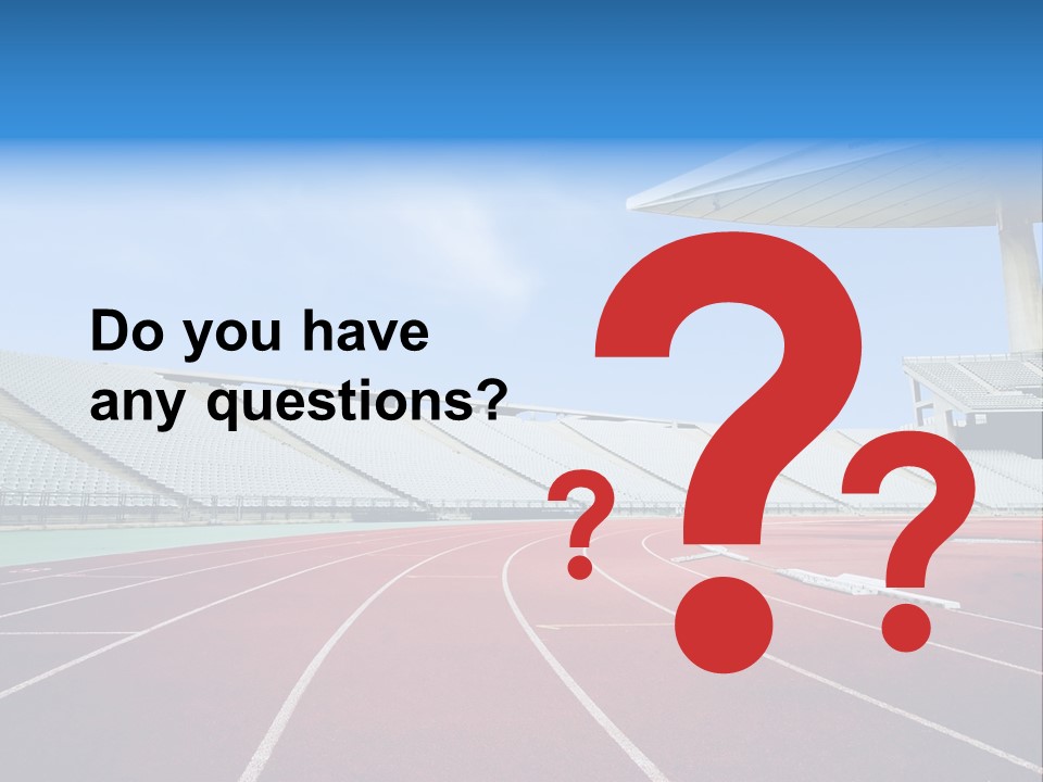 Running Tracks In An Empty Stadium PowerPoint Template