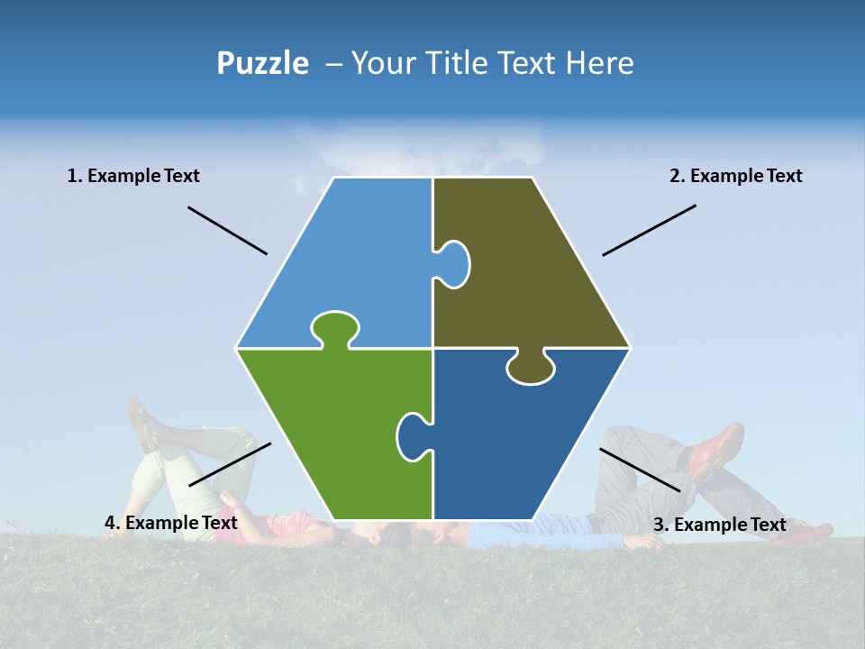 A Couple Of People Laying On Top Of A Lush Green Field PowerPoint Template