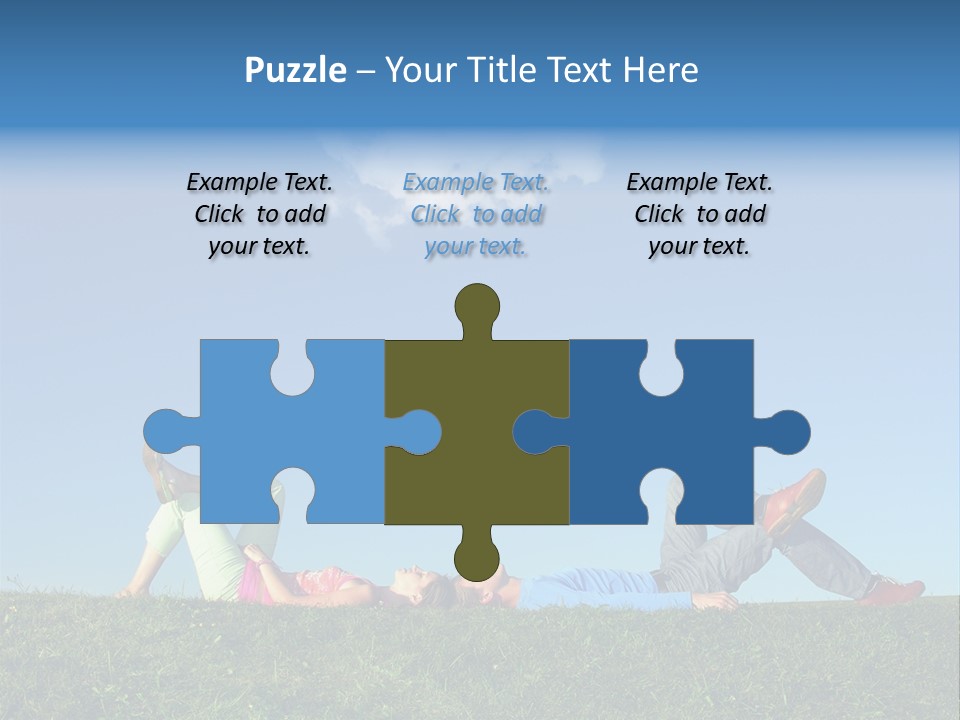 A Couple Of People Laying On Top Of A Lush Green Field PowerPoint Template