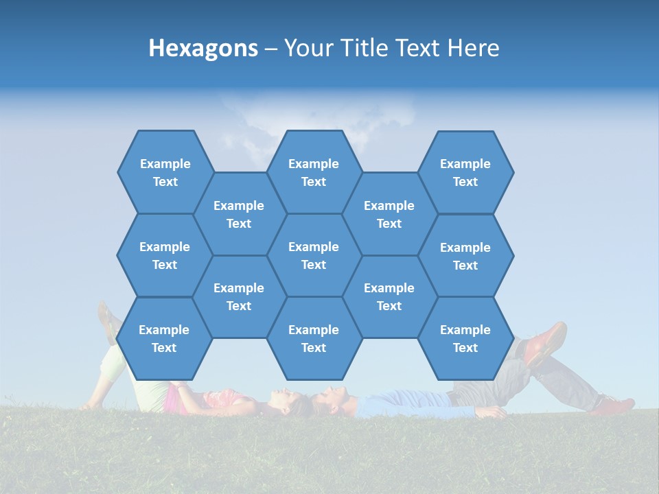 A Couple Of People Laying On Top Of A Lush Green Field PowerPoint Template