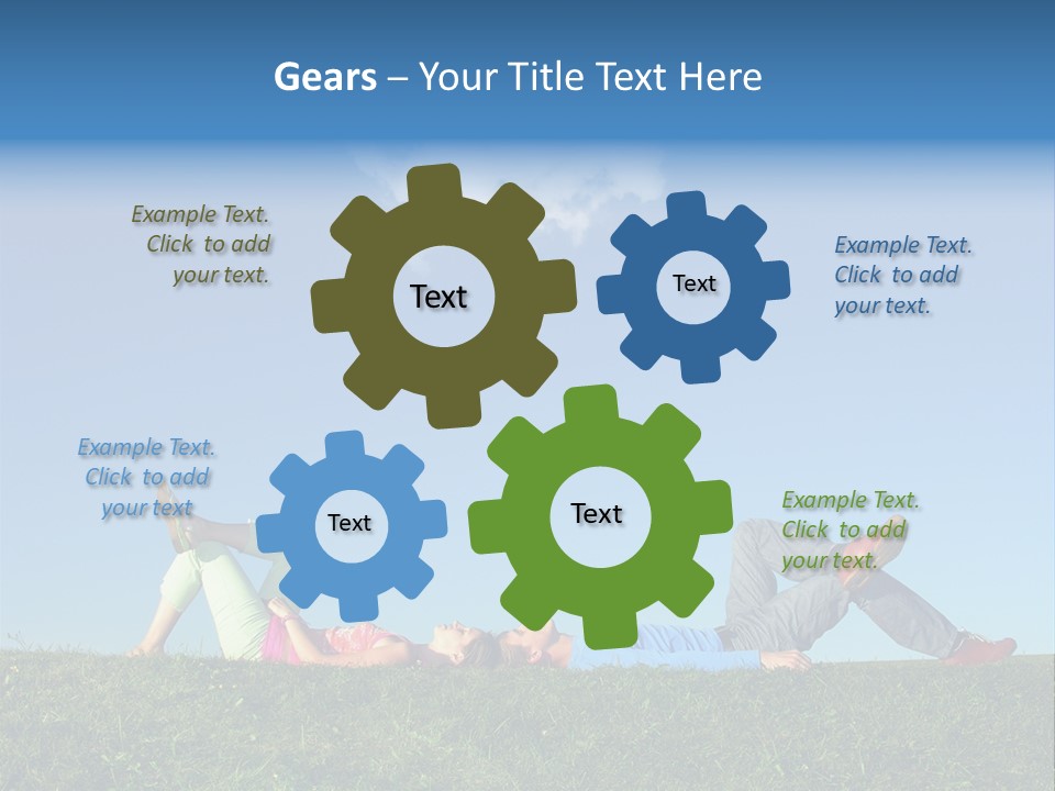 A Couple Of People Laying On Top Of A Lush Green Field PowerPoint Template