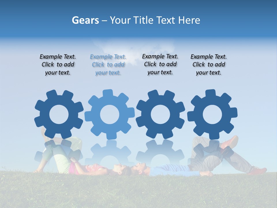 A Couple Of People Laying On Top Of A Lush Green Field PowerPoint Template