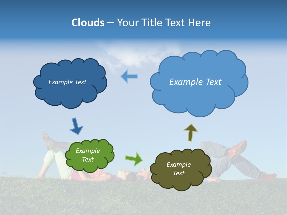 A Couple Of People Laying On Top Of A Lush Green Field PowerPoint Template