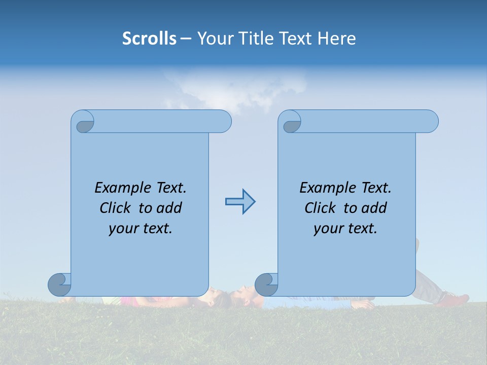 A Couple Of People Laying On Top Of A Lush Green Field PowerPoint Template