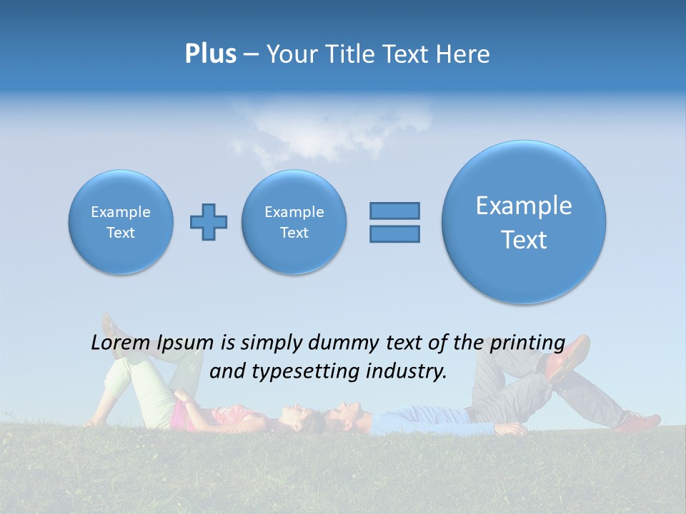 A Couple Of People Laying On Top Of A Lush Green Field PowerPoint Template