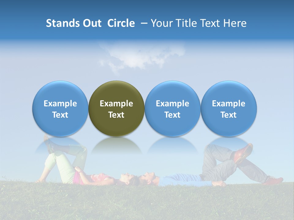 A Couple Of People Laying On Top Of A Lush Green Field PowerPoint Template