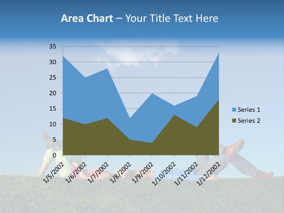 A Couple Of People Laying On Top Of A Lush Green Field PowerPoint Template