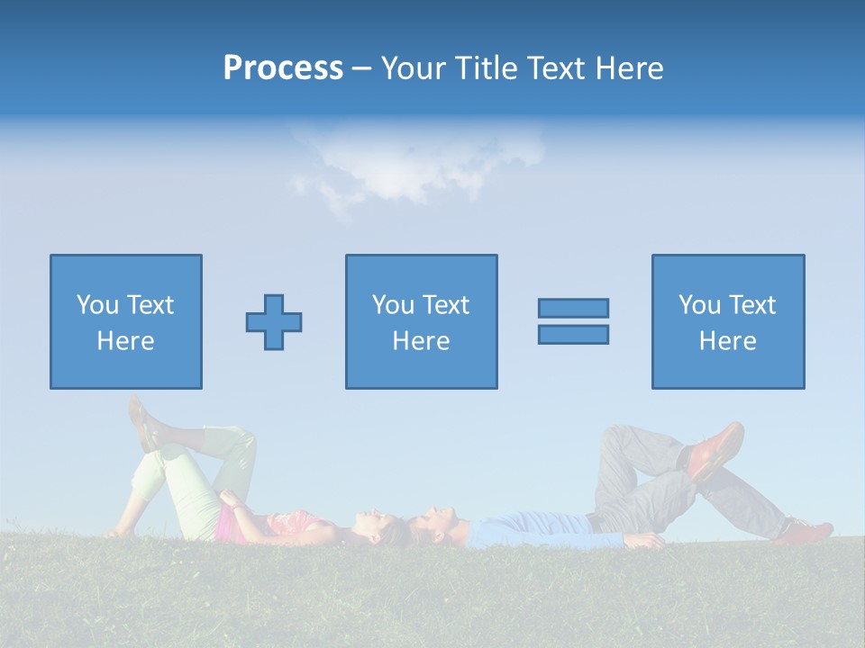 A Couple Of People Laying On Top Of A Lush Green Field PowerPoint Template