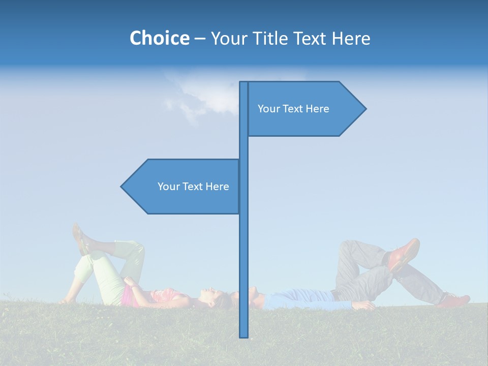 A Couple Of People Laying On Top Of A Lush Green Field PowerPoint Template