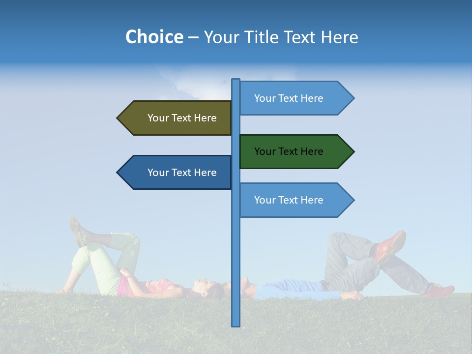 A Couple Of People Laying On Top Of A Lush Green Field PowerPoint Template