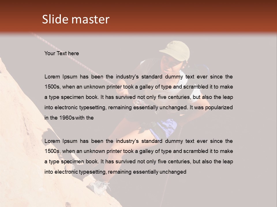 Canyoneering Asian Woman Rappels Into A Shadowed Canyon Bottom PowerPoint Template